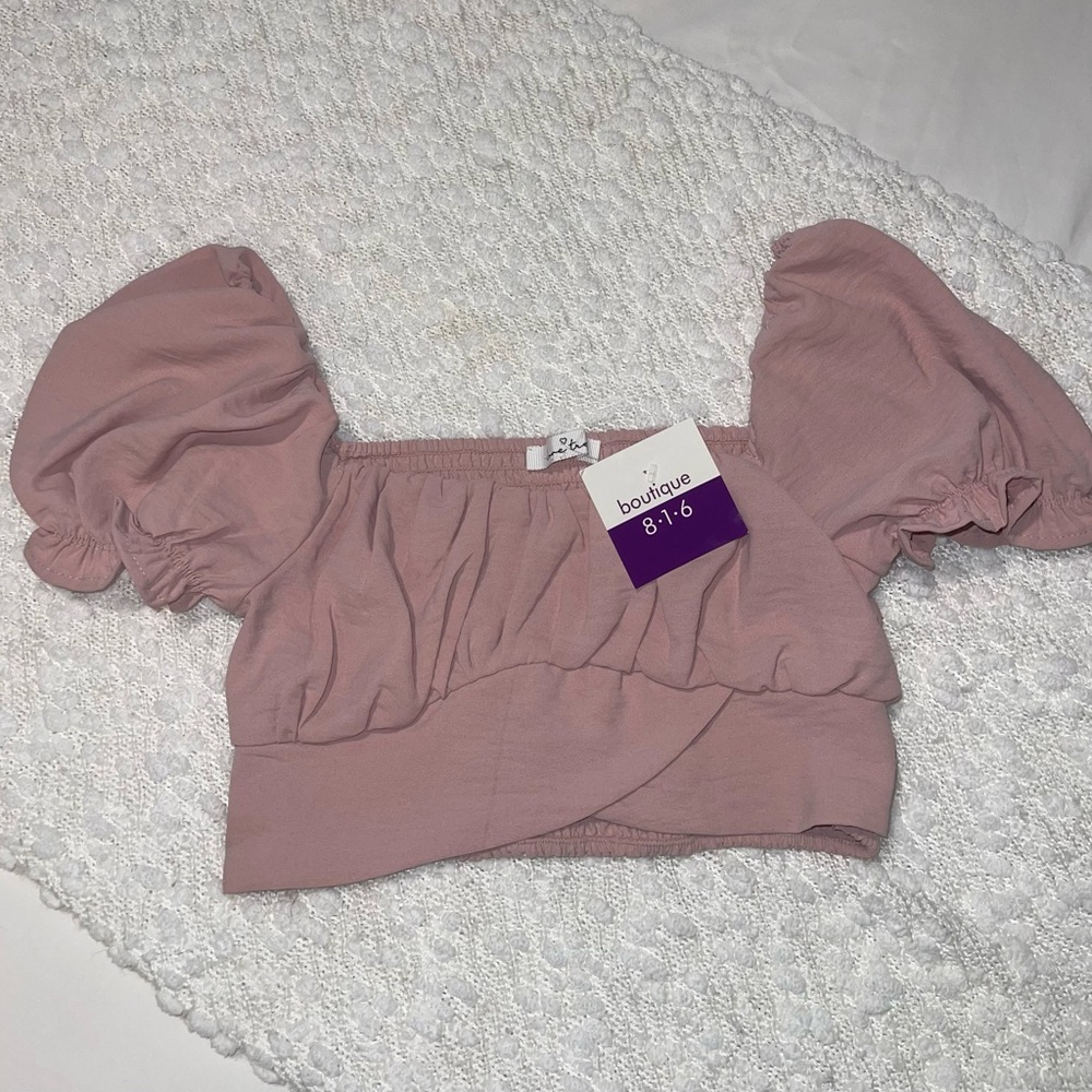 Short Sleeved Crop Top With Tube Back